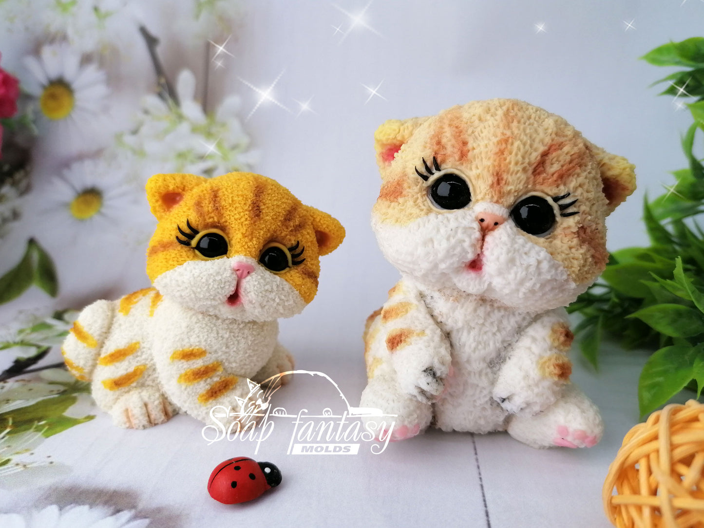 Fluffy kitten baby silicone mold for soap making