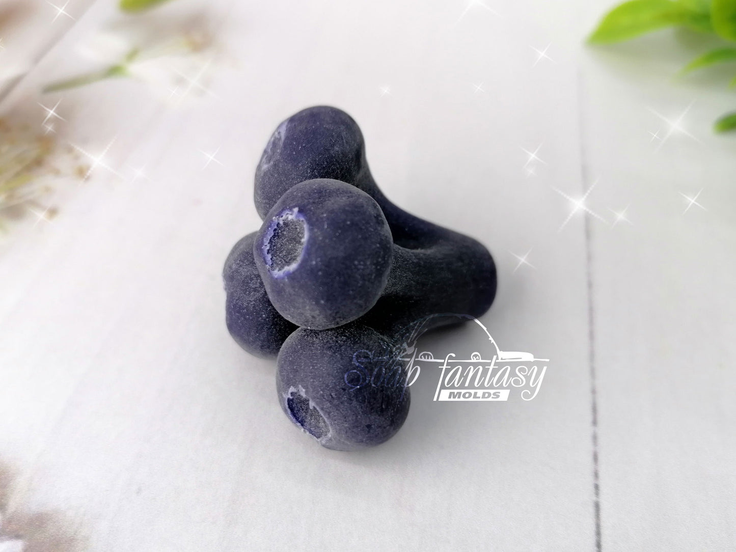 Triple blueberry bouquet inserts silicone mold for soap making