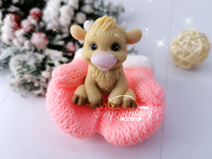 MooMoo sitting baby bulls silicone mold for soap making