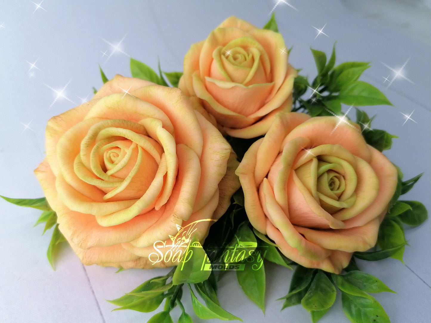 Half opened rose Symphony silicone mold for soap making