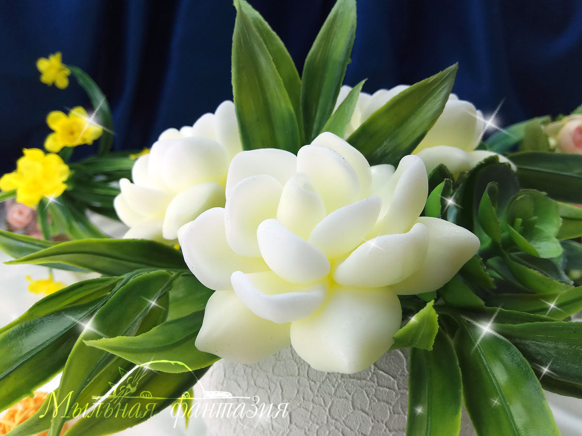 Delicate gardenia flower silicone mold for soap making