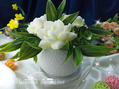 Delicate gardenia flower silicone mold for soap making