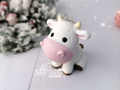 Funny little bull silicone mold for soap making