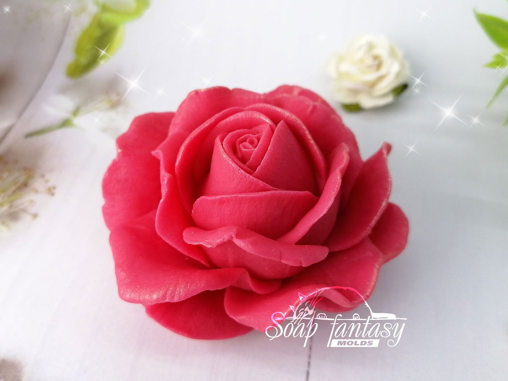 Big rose Aurora flower silicone mold (mould) for soap making and candle making