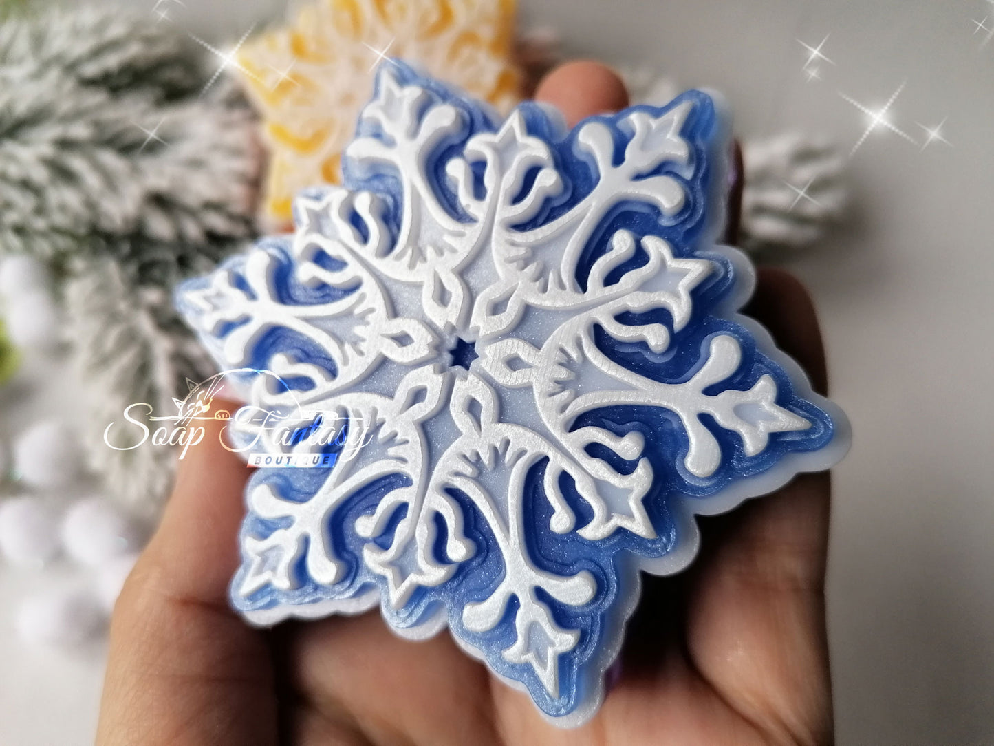 Delicate snowflake silicone mold for soap making