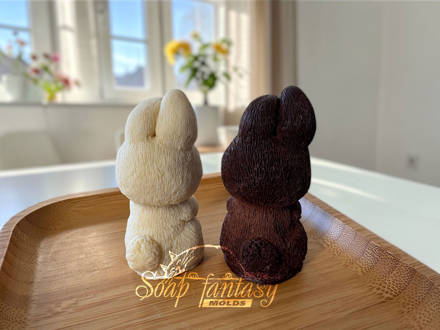 3D Easter Bunny Chocolate Mold, Rabbit Silicone Mold, Food Grade Mold for Chocolate & Fondant