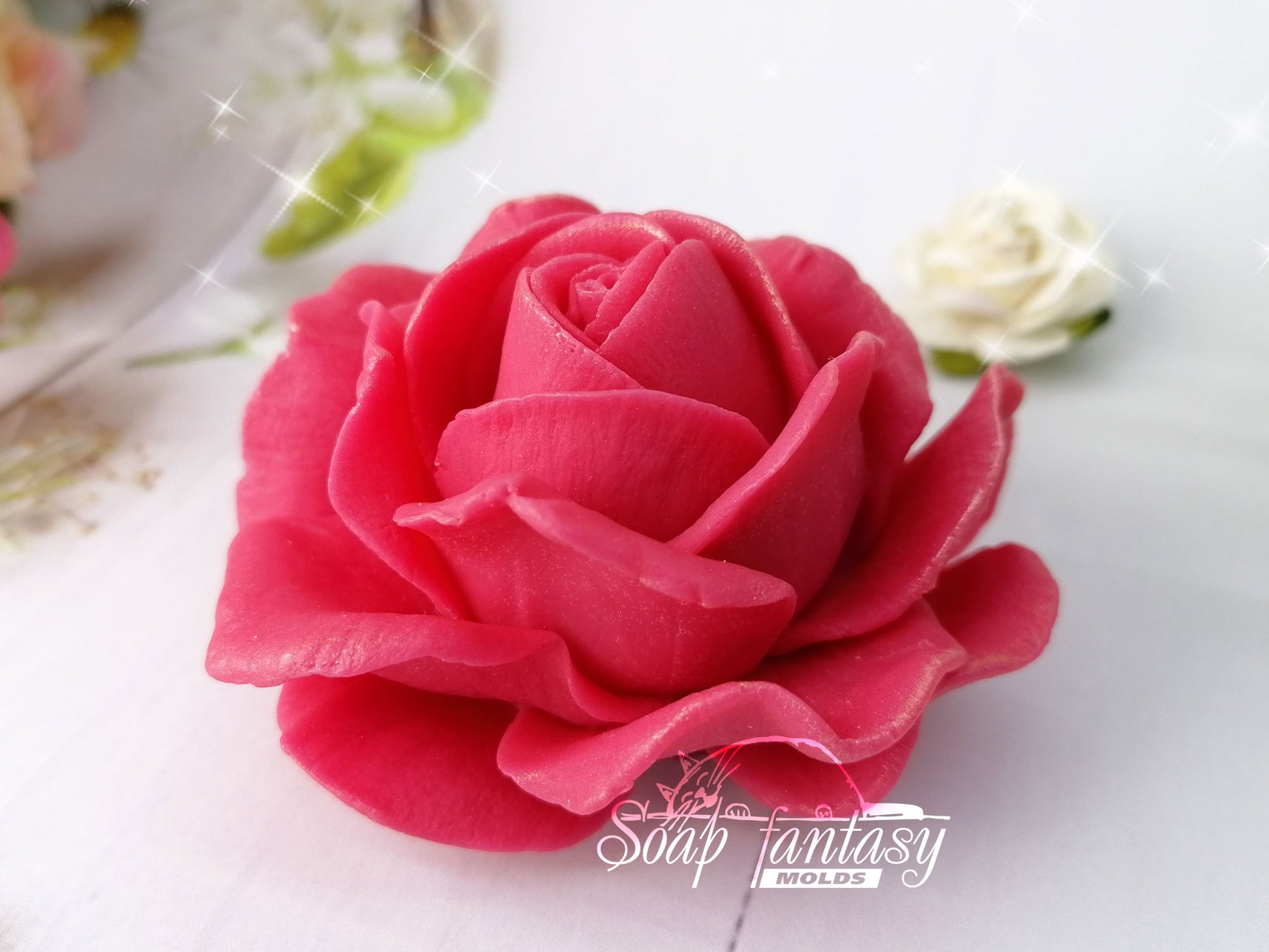 Big rose Aurora flower silicone mold (mould) for soap making and candle making