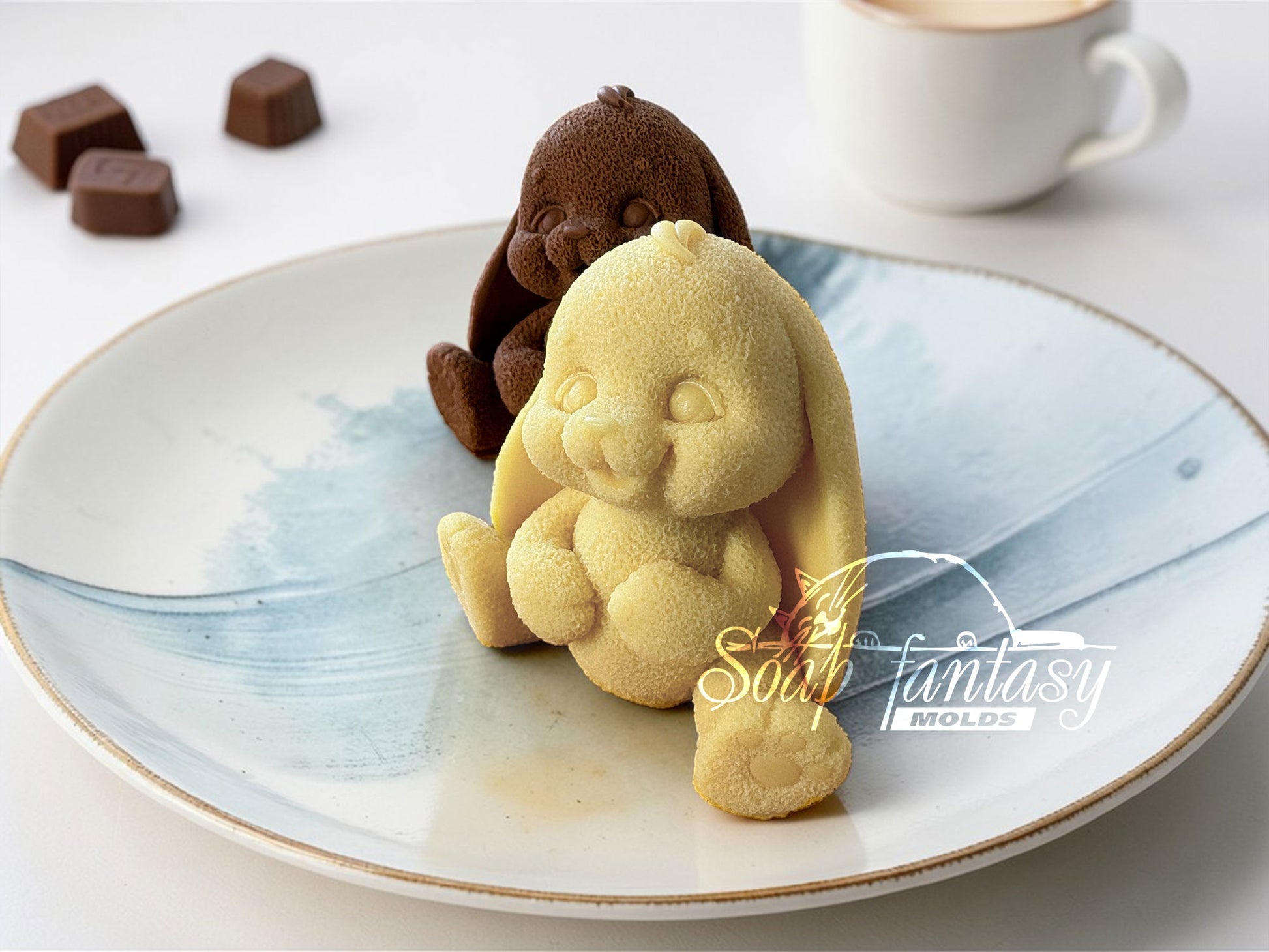 3D Easter Bunny Chocolate Mold, Rabbit Silicone Mold, Food Grade Mold for Chocolate & Fondant