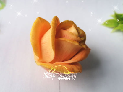 Half-blooming rose "Esperanse" silicone mold for soap making