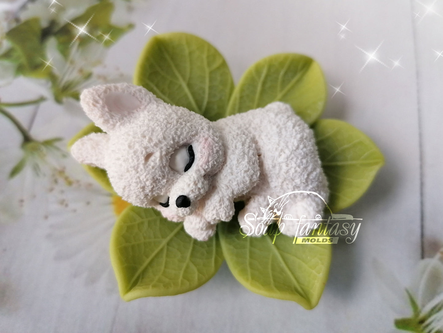 Sleeping bunny "Zephyr" silicone mold for soap making