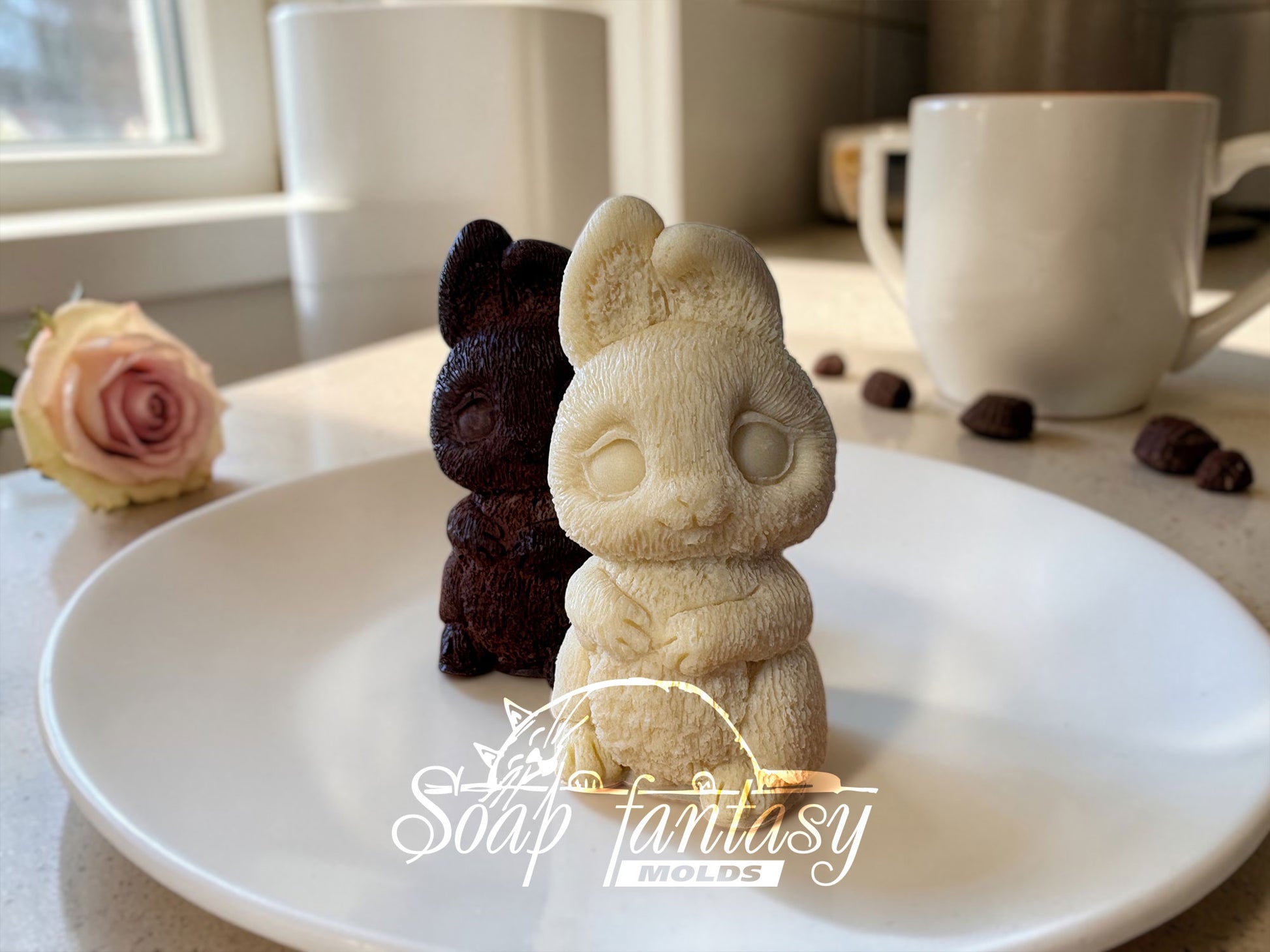 3D Easter Bunny Chocolate Mold, Rabbit Silicone Mold, Food Grade Mold for Chocolate & Fondant