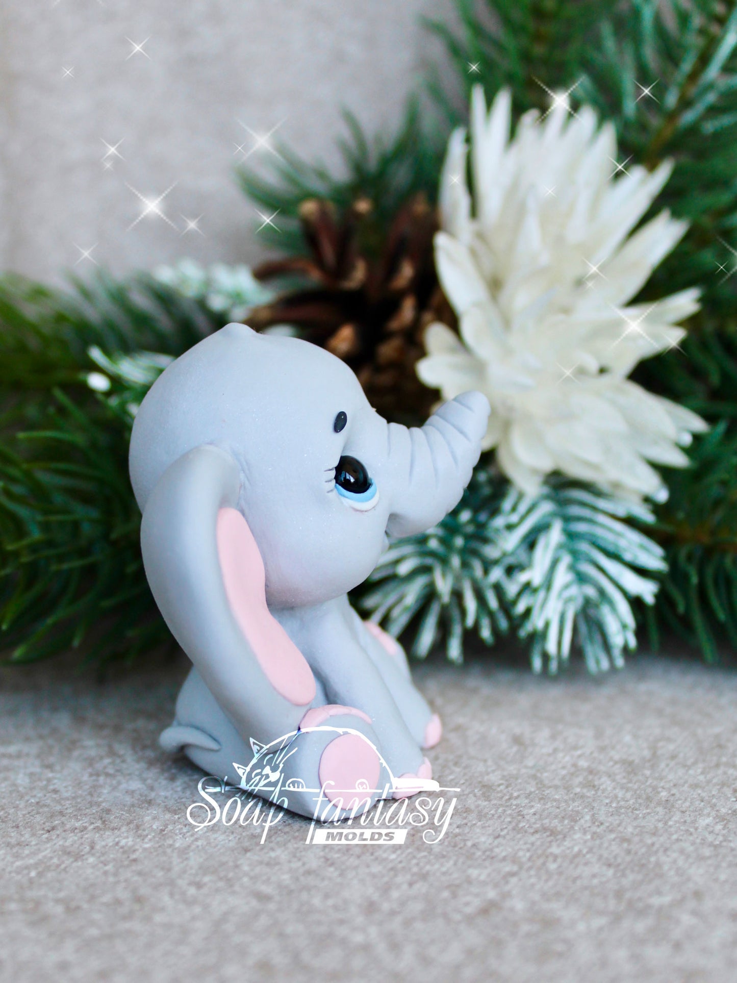 Cute baby elephant silicone mold for soap making