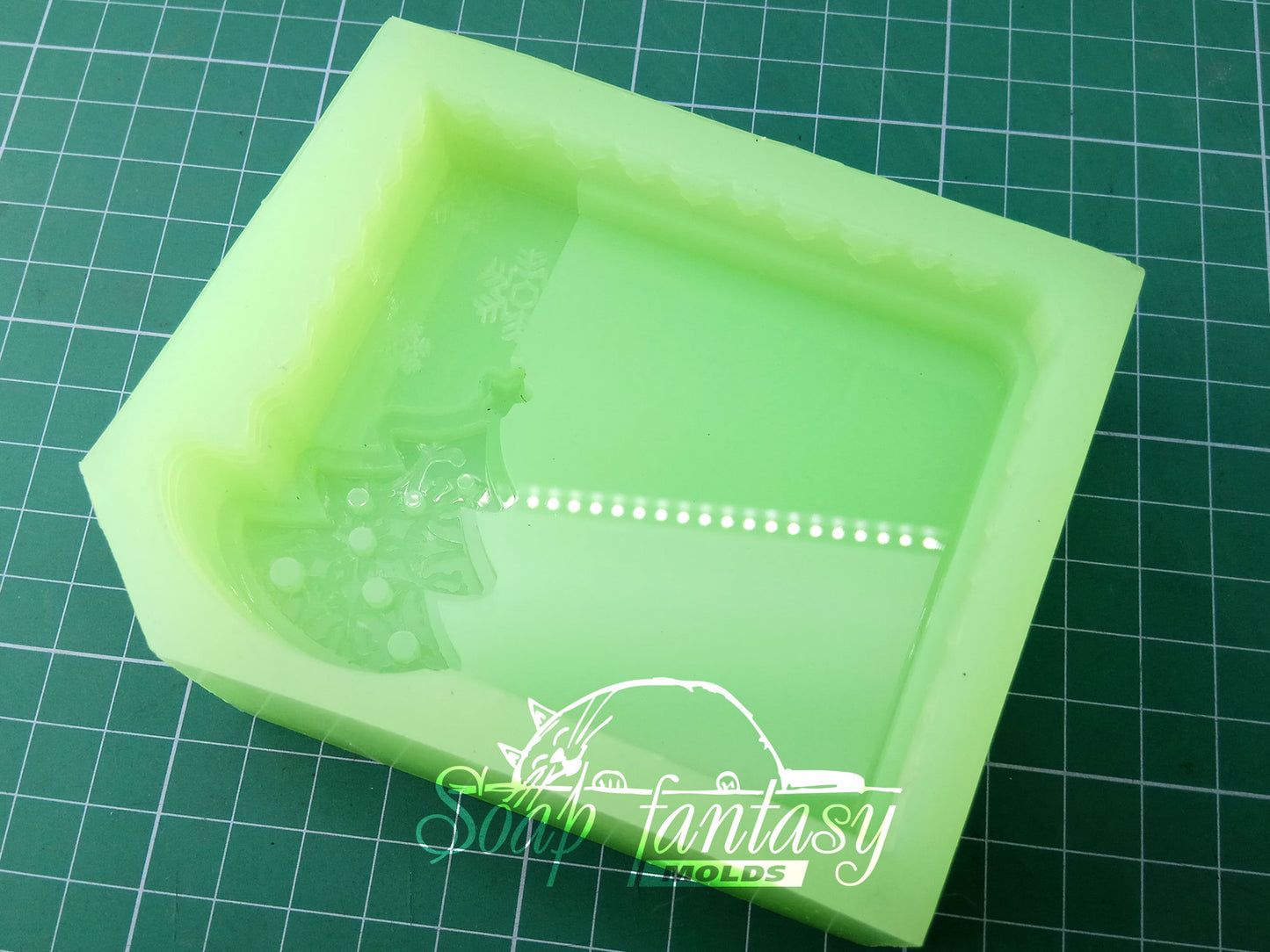 New Year spirit (model 4) silicone mold for making soap with a picture