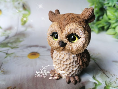 Cute owl silicone mold for soap making