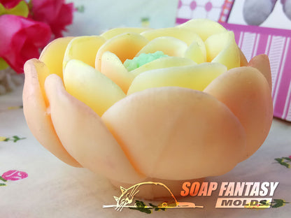 Ranunculus flower silicone mold for soap making