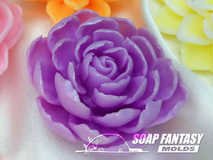 Peony (mini) flower silicone mold for soap making