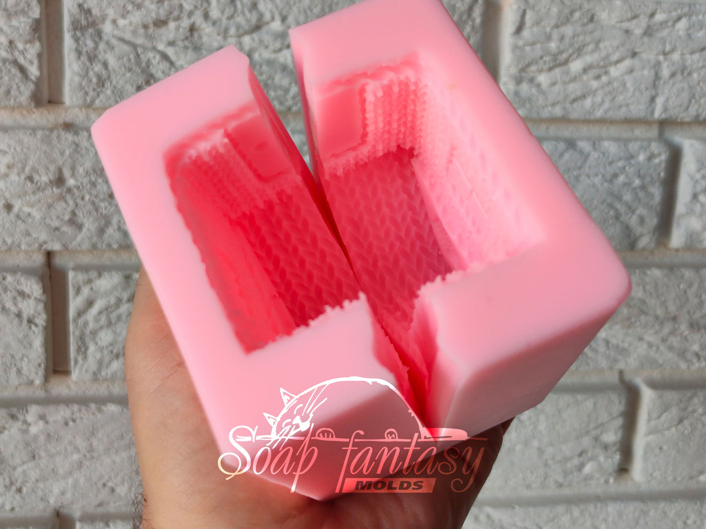 Christmas knitted house silicone mold for soap making