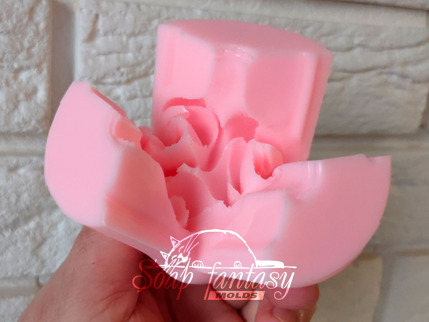 Freesia Green triplet flower silicone mold for soap making