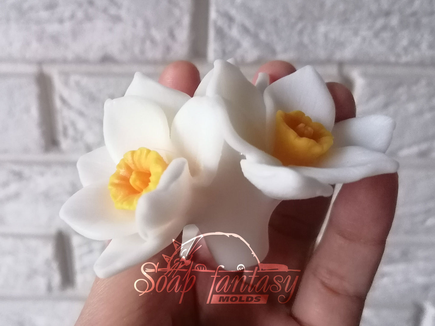 Narcissus triplet (daffodil) silicone mold for soap making
