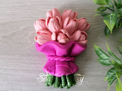 GARAGE SALE >> Tulips bouquet silicone mold for soap making