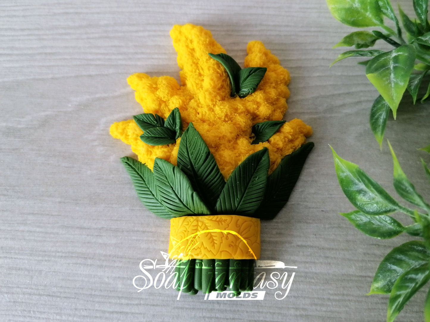 GARAGE SALE >> Mimosa bouquet silicone mold for soap making