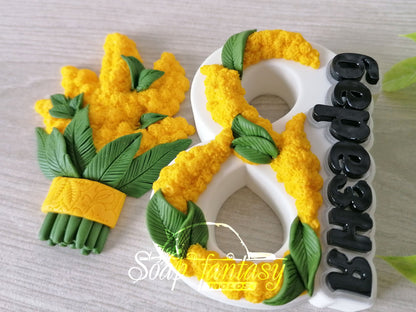 GARAGE SALE >> «8 березня» with a mimosa silicone mold for soap making