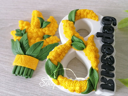 Mimosa bouquet silicone mold for soap making