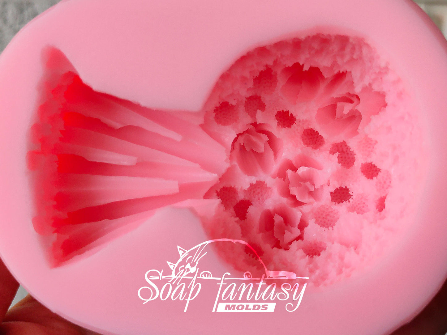 Mimosa & tulips bouquet silicone mold for soap making