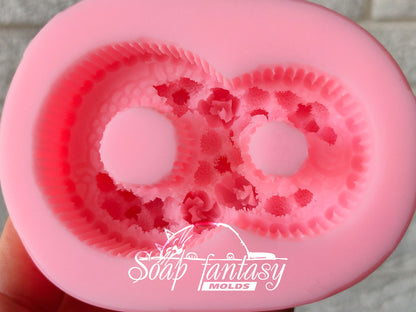 8 with mimosa & tulips silicone mold for soap making