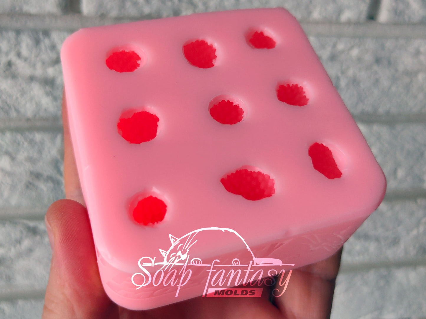 Small strawberries silicone mold for soap making