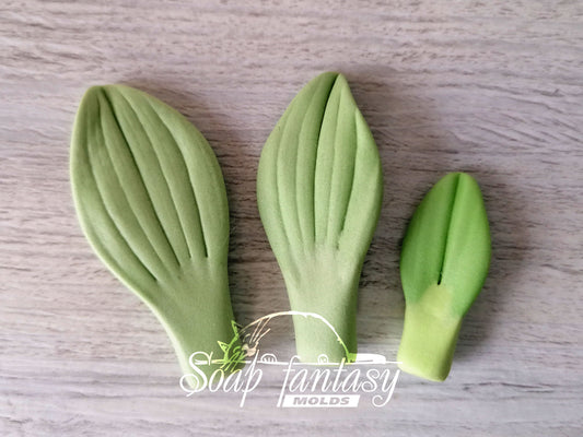 Alstroemeria lily 3 leaves silicone mold (mould) for soap making and candle making
