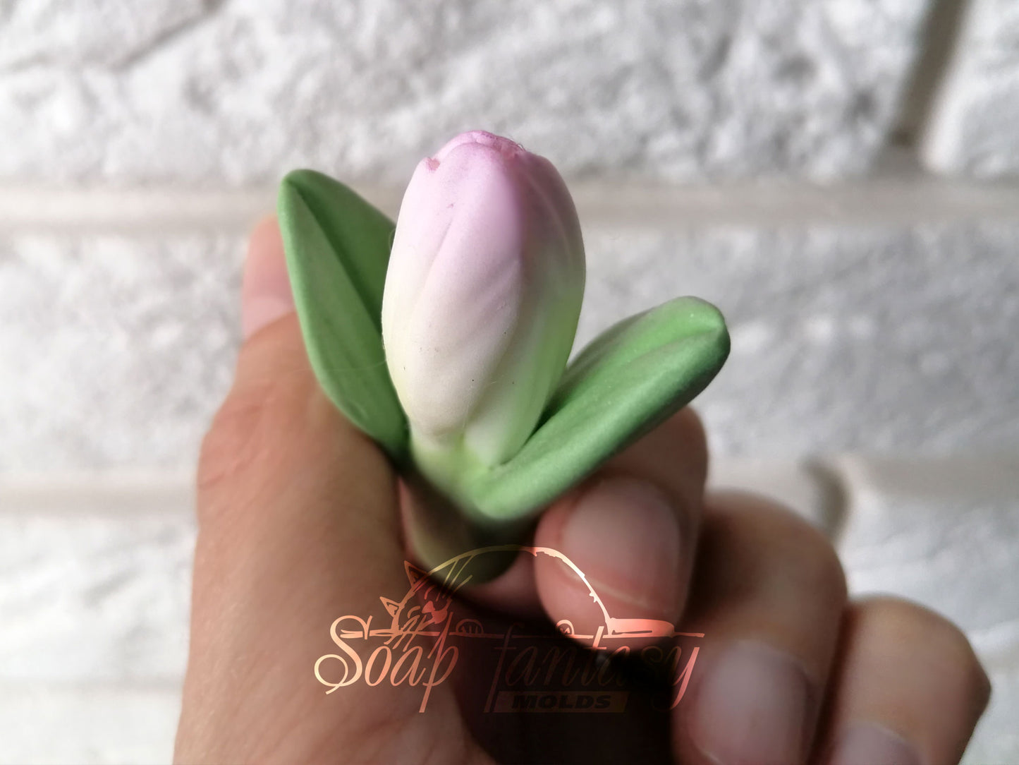 Alstroemeria lily bud with leaves silicone mold for soap making