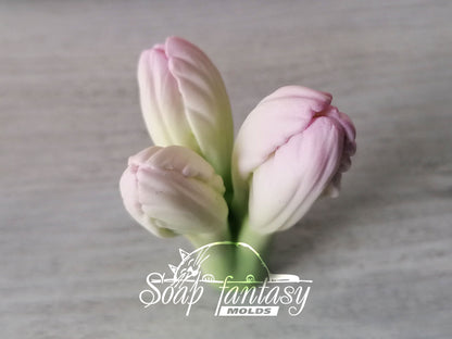 Alstroemeria lily 3 buds silicone mold for soap making