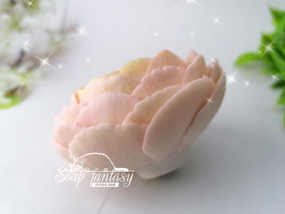 Ranunculus "Amandine" flower silicone mold for soap making