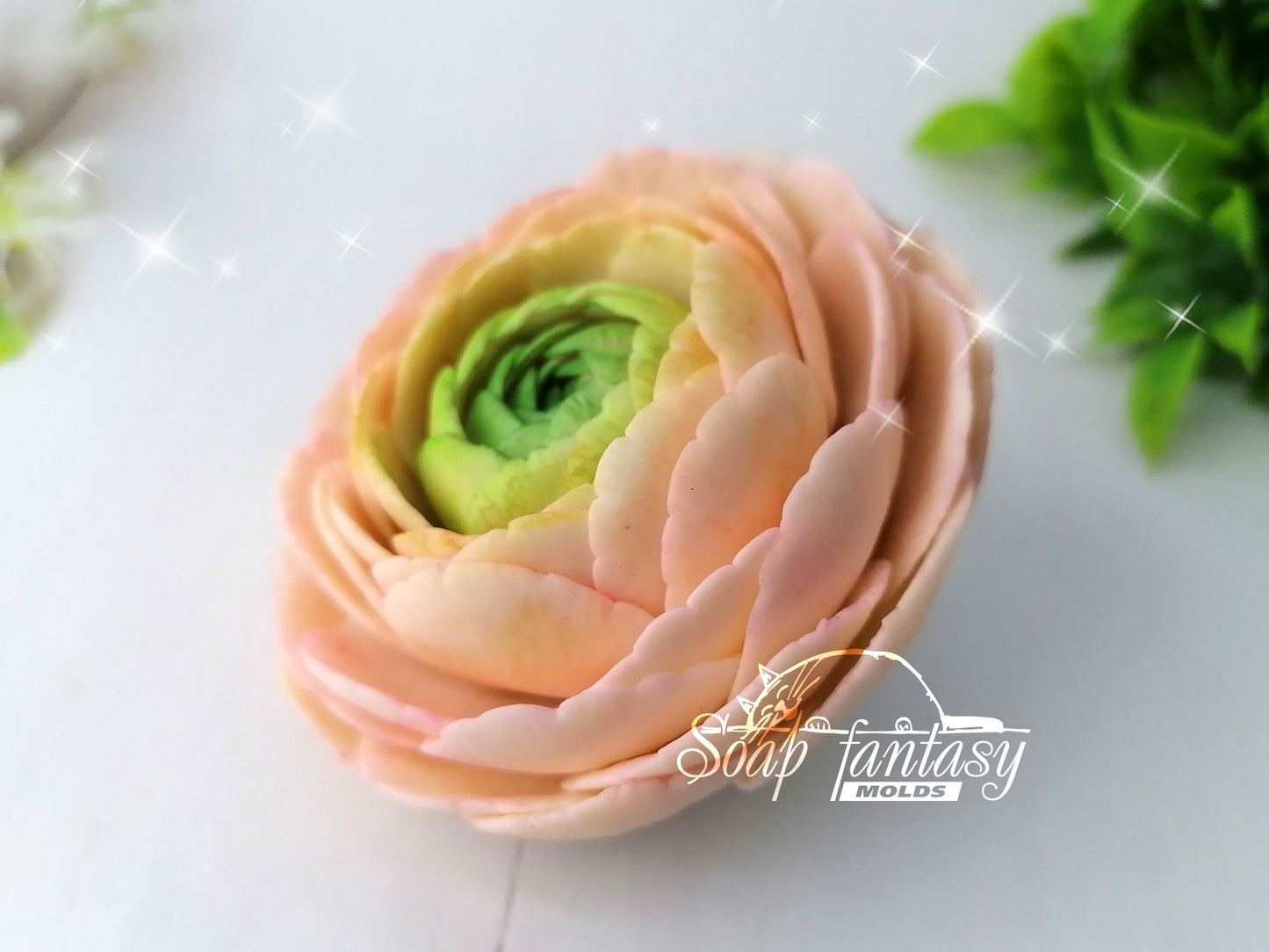 Ranunculus "Amandine" flower silicone mold for soap making