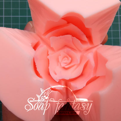 Rosebud "Annette" silicone mold for soap making