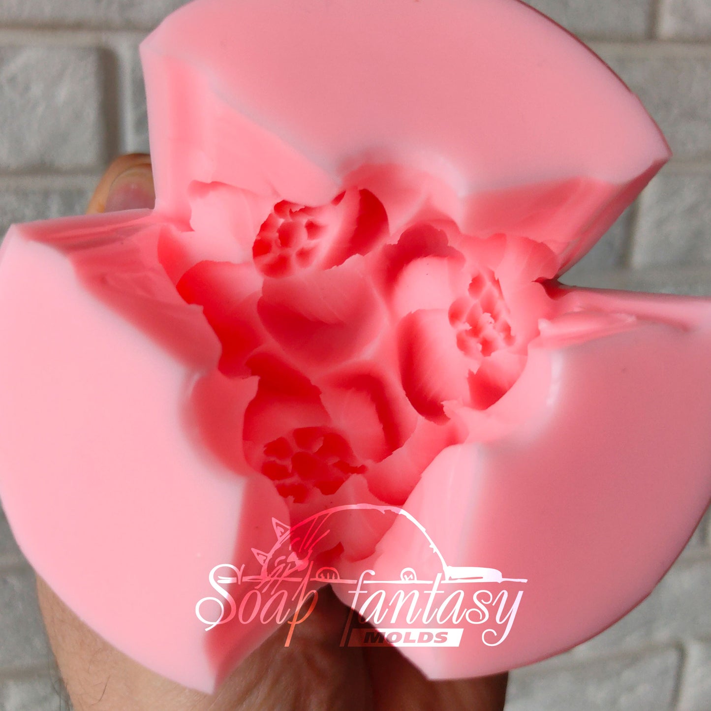 Apple flowers silicone mold (mould) for soap making and candle making