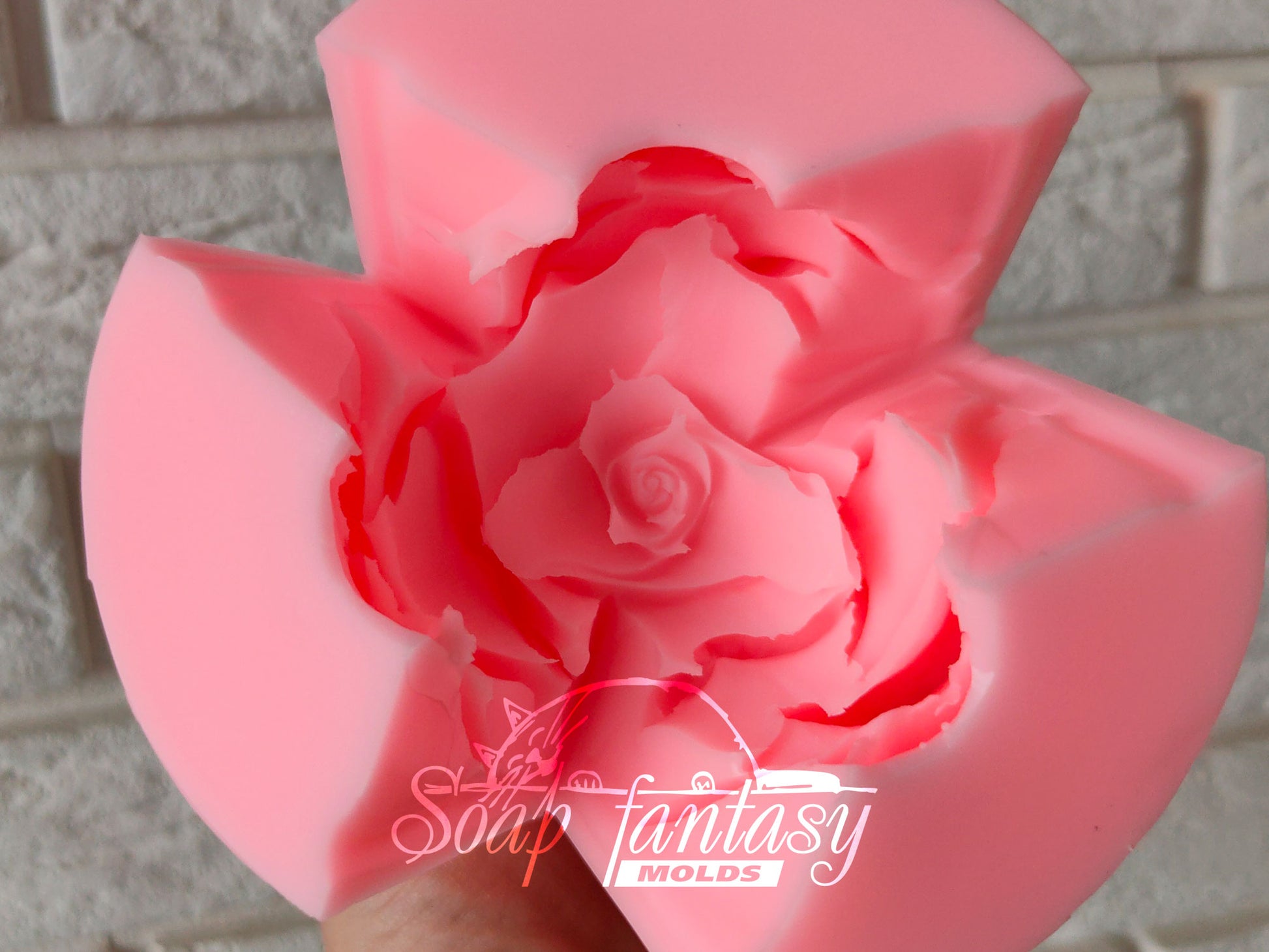 Big rose Aurora flower silicone mold (mould) for soap making and candle making