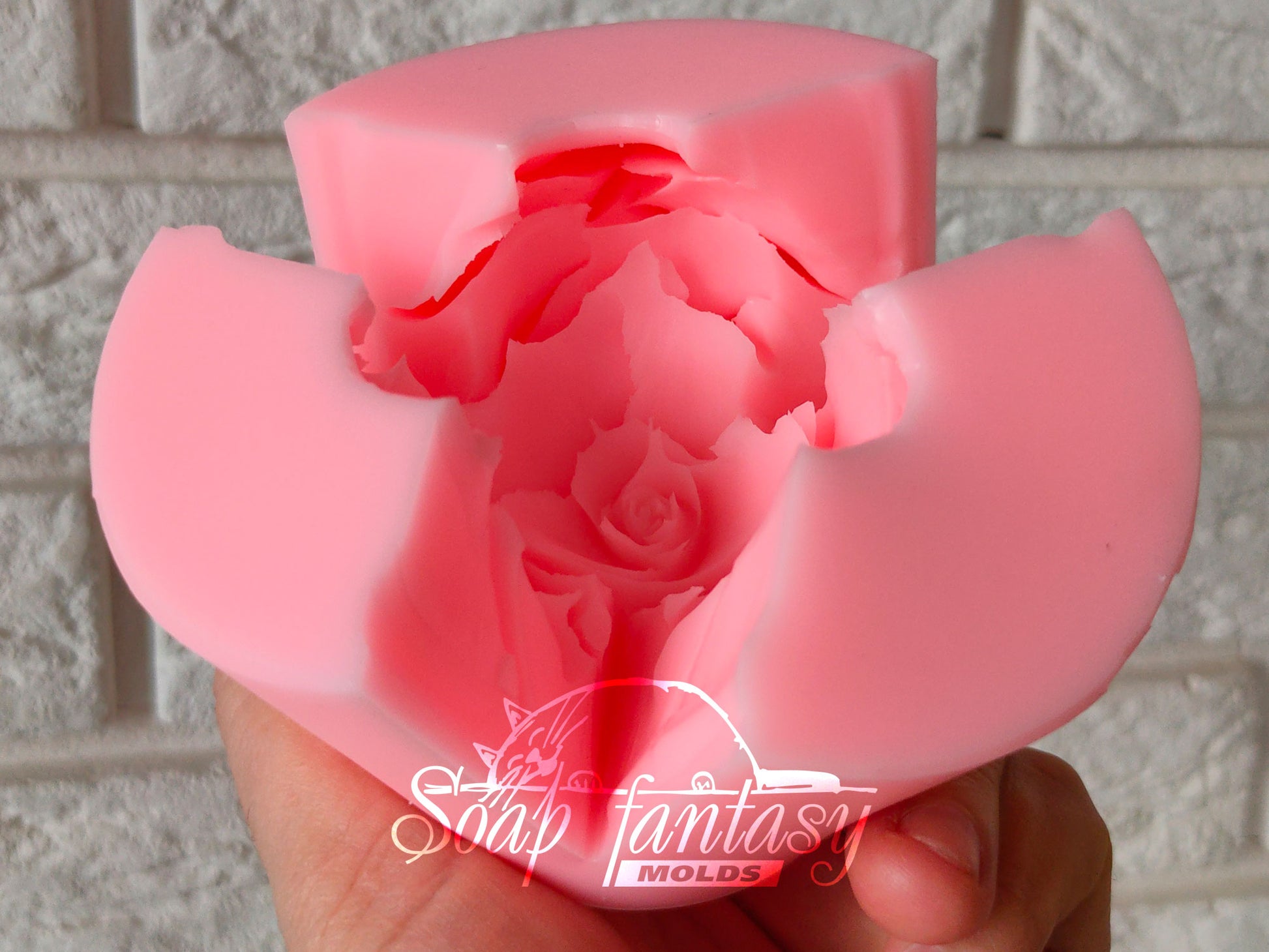 Big rose Aurora flower silicone mold (mould) for soap making and candle making