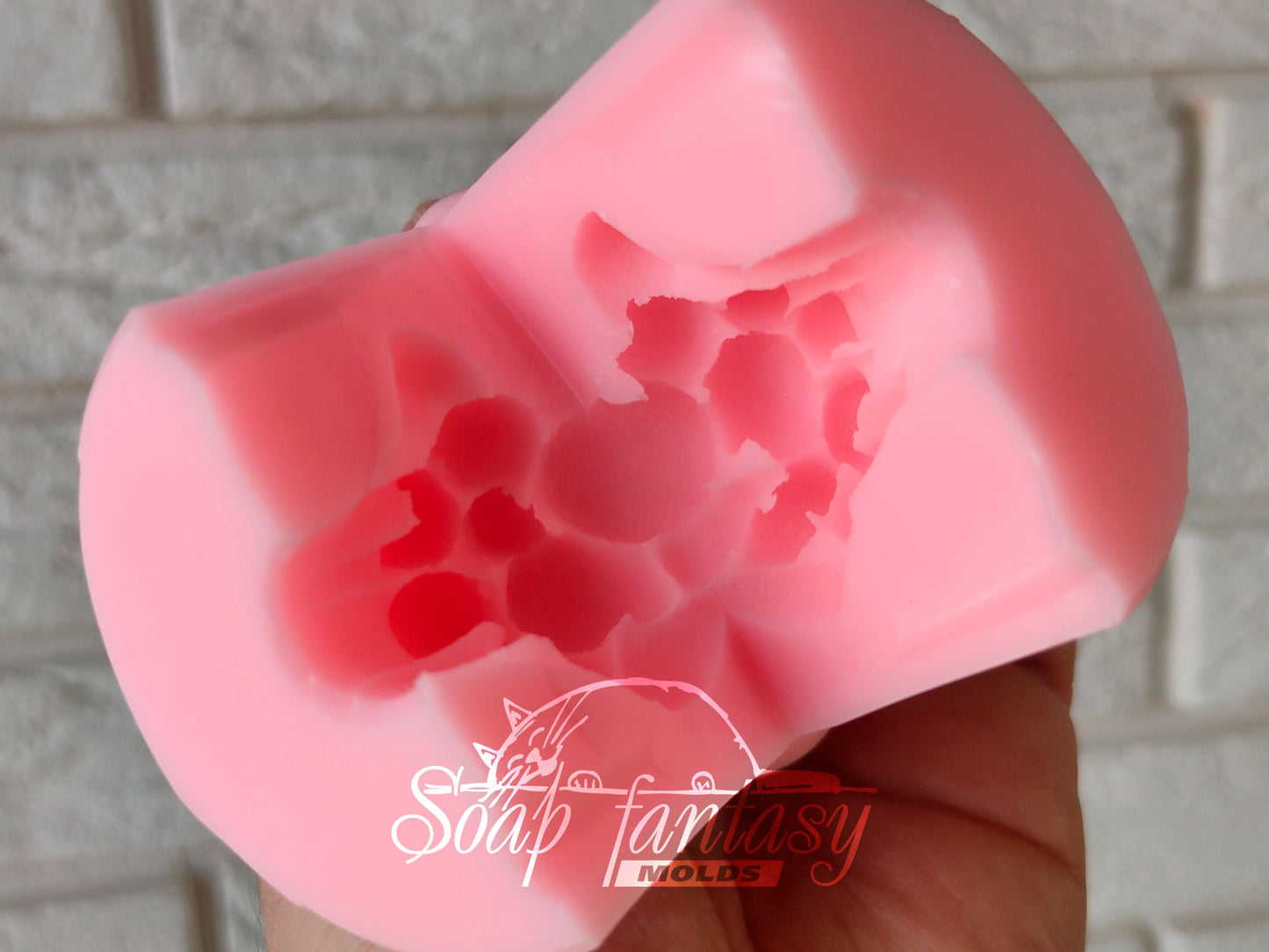Silver Brunia plants silicone mold for soap making