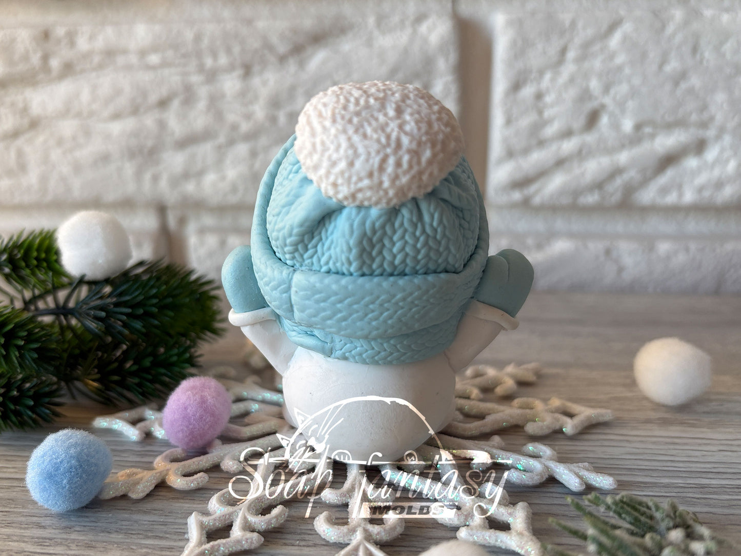 Custom silicone mold Cheerful Snowman - Soap Molds, Candle Molds for DIY & Crafts