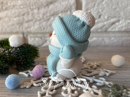 Custom silicone mold Cheerful Snowman - Soap Molds, Candle Molds for DIY & Crafts