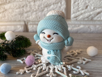Custom silicone mold Cheerful Snowman - Soap Molds, Candle Molds for DIY & Crafts