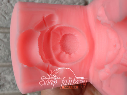 Custom silicone mold Cheerful Snowman - Soap Molds, Candle Molds for DIY & Crafts