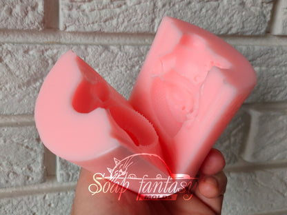 Cheerful Snowman Custom Silicone Mold. Realistic 3D Soap Molds for soap making, Candle Molds for candle making and Resin Molds for Resin Art.