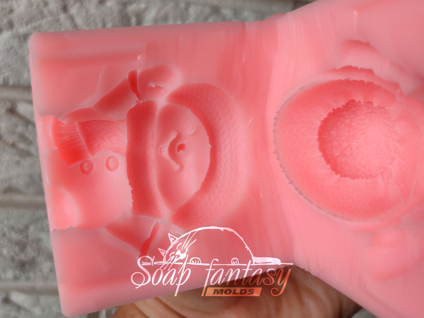 Custom silicone mold Cheerful Snowman - Soap Molds, Candle Molds for DIY & Crafts