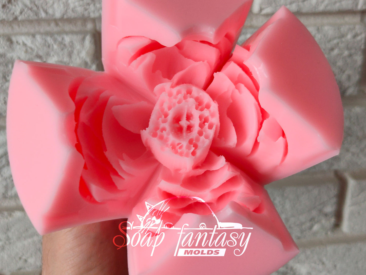 Peony "Coral Magic" silicone mold for soap making