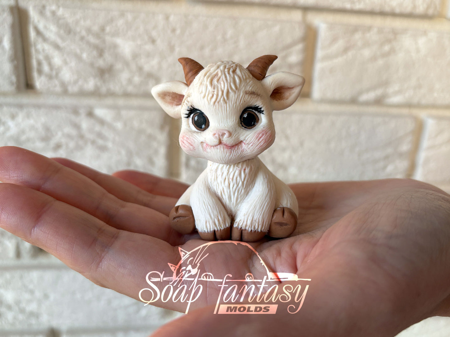 Cute Baby Goat Kid Custom Silicone Mold. Realistic 3D animal Soap Molds for soap making, Candle Molds for candle making and Resin Molds for Resin Art.