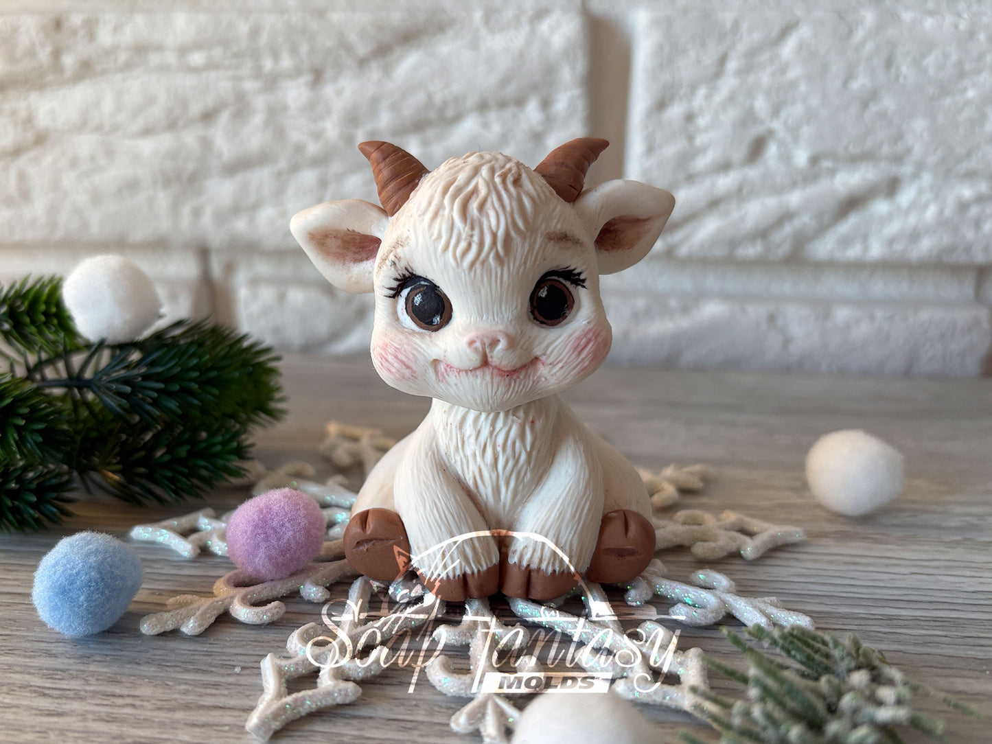 Cute Baby Goat Kid Custom Silicone Mold. Realistic 3D animal Soap Molds for soap making, Candle Molds for candle making and Resin Molds for Resin Art.