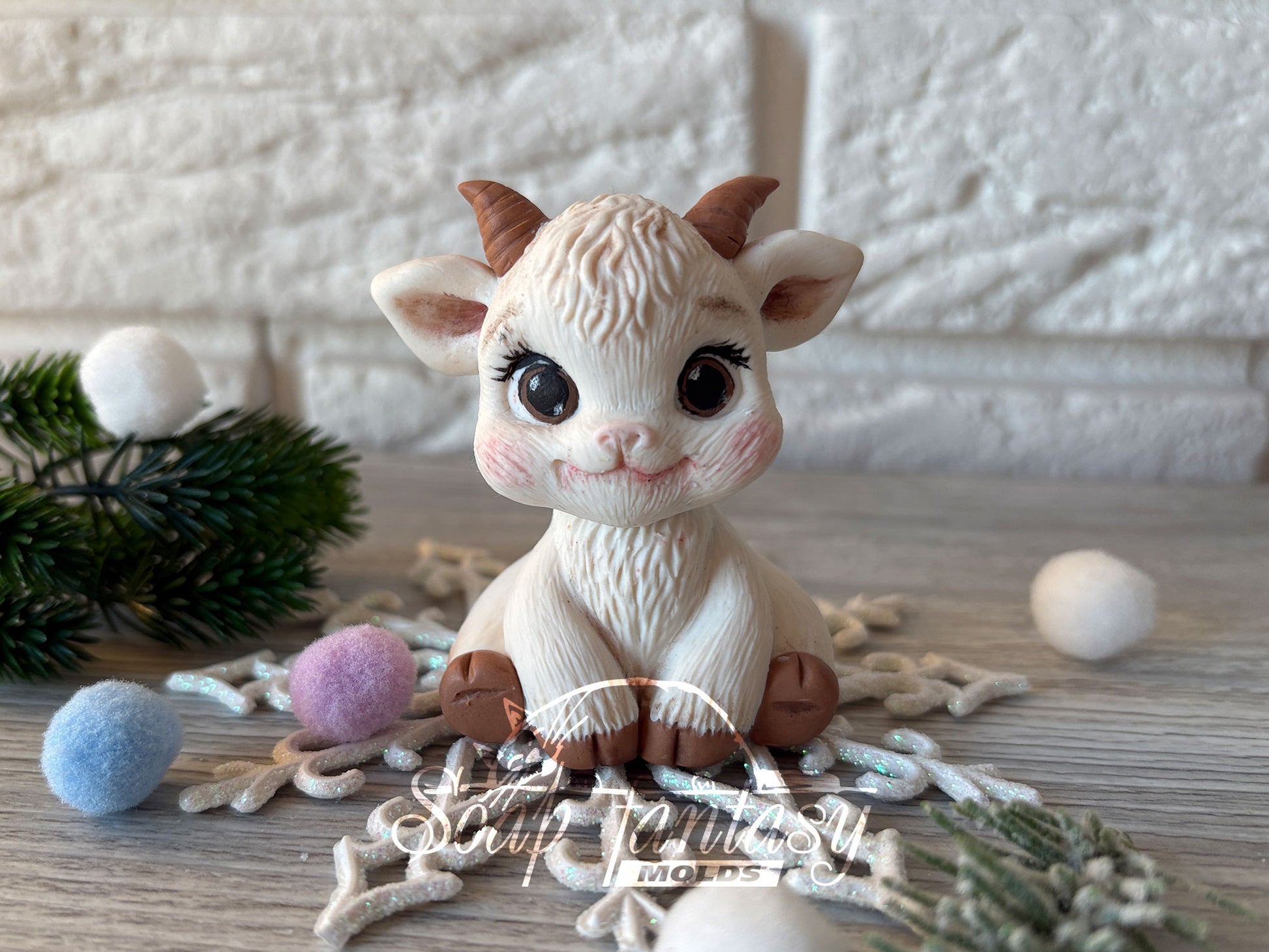 Cute Baby Goat Kid Custom Silicone Mold. Realistic 3D animal Soap Molds for soap making, Candle Molds for candle making and Resin Molds for Resin Art.